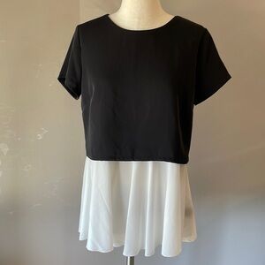 PHILOSOPHY Republic zippered overlay tunic / top blouse swing / short sleeve Med